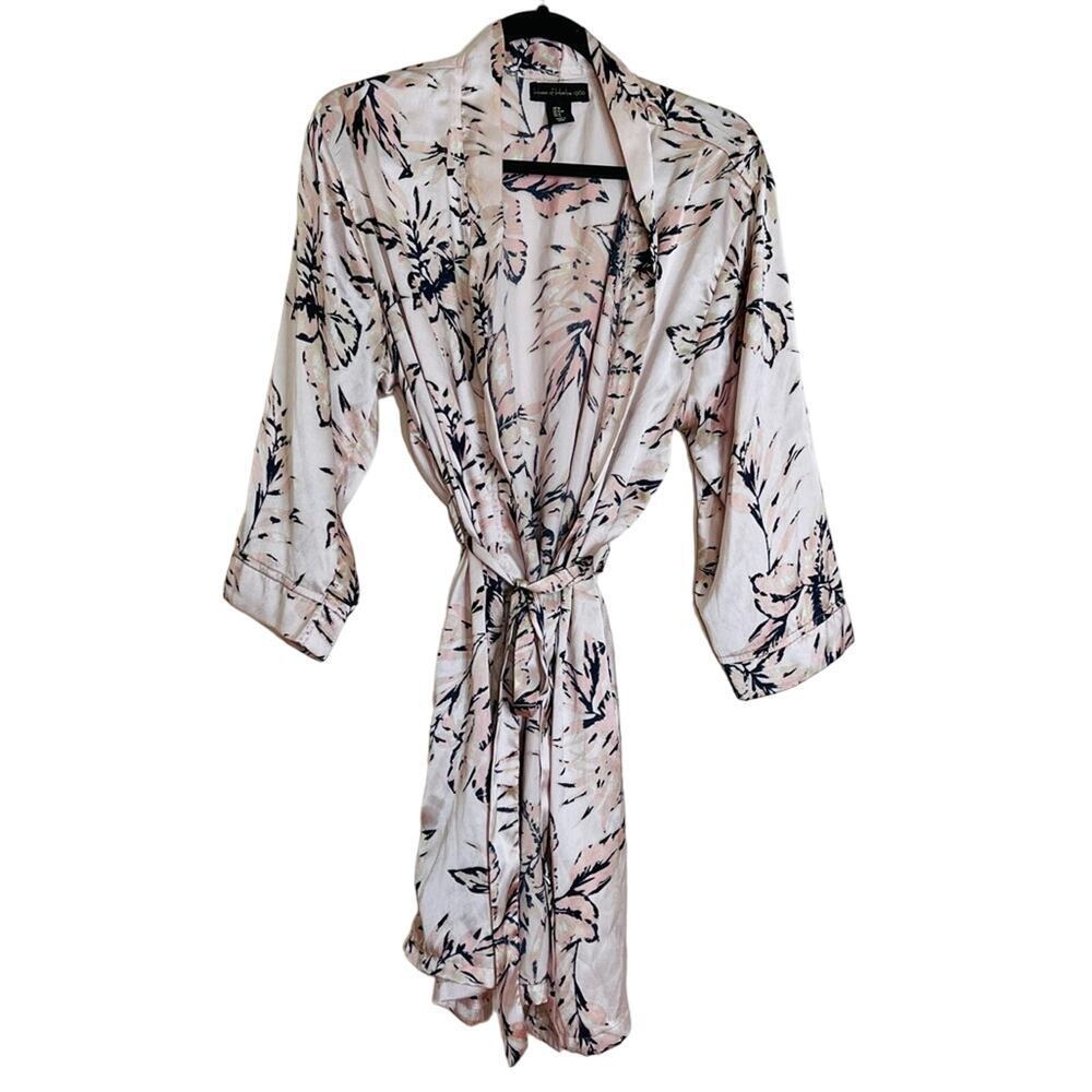 House Of Harlow 1960 Floral Belted Long Sleeve Robe Pink Blush Size M